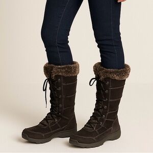 Route 66 Brown Faux-Fur Winter Lace-Up Boots – Size 7.5